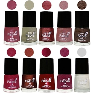 nail paint  glossy amp shine nail polish combo 6 ml each - set of 10 multicolor05832