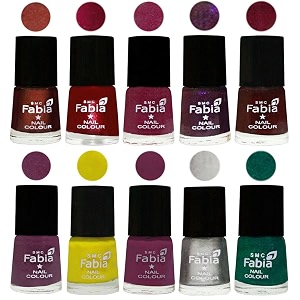 nail paint  glossy amp shine nail polish combo 6 ml each - set of 10 multicolor05904