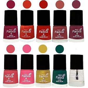 nail paint  glossy amp shine nail polish combo 6 ml each - set of 10 multicolor05565