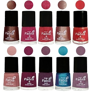 nail paint  glossy amp shine nail polish combo 6 ml each - set of 10 multicolor05122
