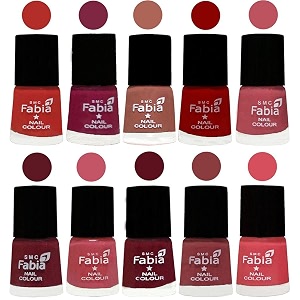 nail paint  glossy amp shine nail polish combo 6 ml each - set of 10 multicolor05488