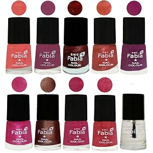 nail paint  glossy amp shine nail polish combo 6 ml each - set of 10 multicolor04888