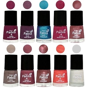 nail paint  glossy amp shine nail polish combo 6 ml each - set of 10 multicolor05373