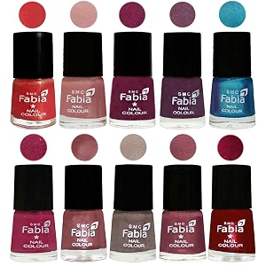 nail paint  glossy amp shine nail polish combo 6 ml each - set of 10 multicolor05285