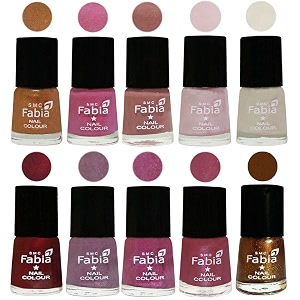 nail paint  glossy amp shine nail polish combo 6 ml each - set of 10 multicolor05664