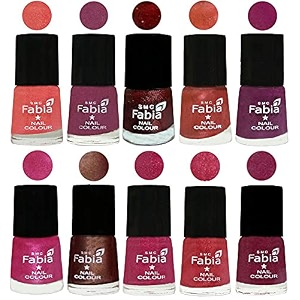 nail paint  glossy amp shine nail polish combo 6 ml each - set of 10 multicolor04871