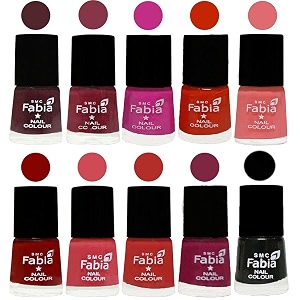 nail paint  glossy amp shine nail polish combo 6 ml each - set of 10 multicolor05383