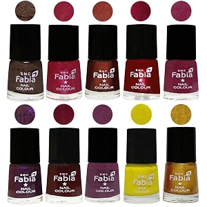 nail paint  glossy amp shine nail polish combo 6 ml each - set of 10 multicolor05884