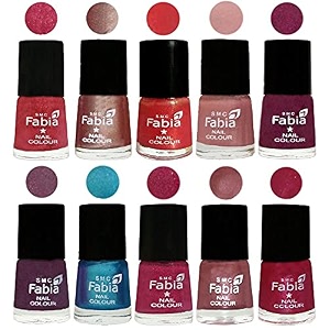 nail paint  glossy amp shine nail polish combo 6 ml each - set of 10 multicolor05208