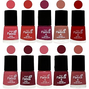 nail paint  glossy amp shine nail polish combo 6 ml each - set of 10 multicolor05473