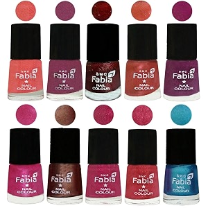 nail paint  glossy amp shine nail polish combo 6 ml each - set of 10 multicolor04847