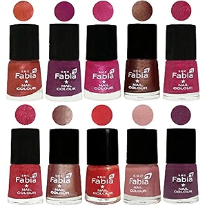 nail paint  glossy amp shine nail polish combo 6 ml each - set of 10 multicolor05009