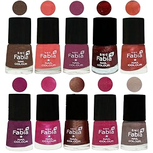 nail paint  glossy amp shine nail polish combo 6 ml each - set of 10 multicolor04803