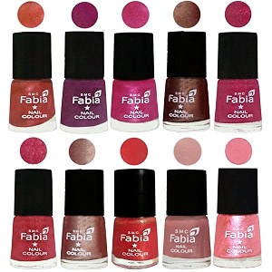 nail paint  glossy amp shine nail polish combo 6 ml each - set of 10 multicolor05019