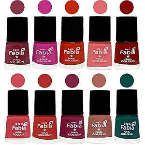 nail paint  glossy amp shine nail polish combo 6 ml each - set of 10 multicolor05398