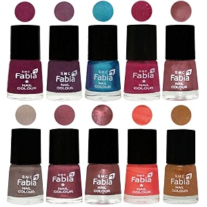 nail paint  glossy amp shine nail polish combo 6 ml each - set of 10 multicolor05341
