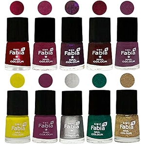 nail paint  glossy amp shine nail polish combo 6 ml each - set of 10 multicolor05921