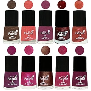 nail paint  glossy amp shine nail polish combo 6 ml each - set of 10 multicolor04798