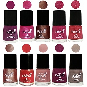 nail paint  glossy amp shine nail polish combo 6 ml each - set of 10 multicolor05028