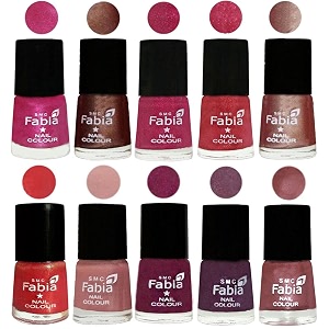 nail paint  glossy amp shine nail polish combo 6 ml each - set of 10 multicolor05069