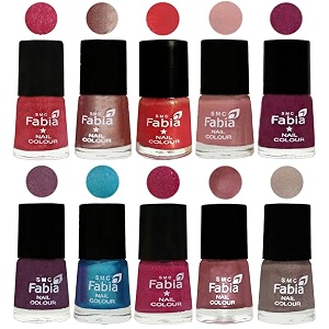 nail paint  glossy amp shine nail polish combo 6 ml each - set of 10 multicolor05190