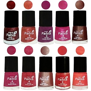 nail paint  glossy amp shine nail polish combo 6 ml each - set of 10 multicolor04944