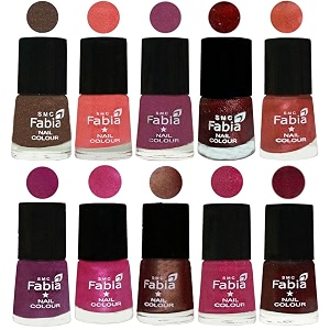 nail paint  glossy amp shine nail polish combo 6 ml each - set of 10 multicolor04826