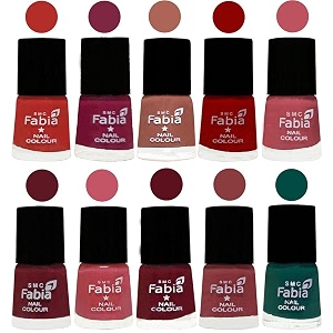 nail paint  glossy amp shine nail polish combo 6 ml each - set of 10 multicolor05491