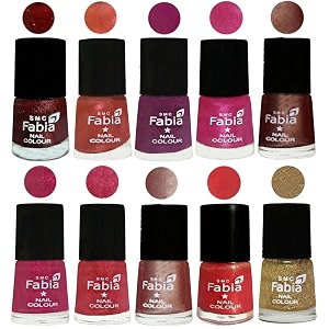 nail paint  glossy amp shine nail polish combo 6 ml each - set of 10 multicolor04976
