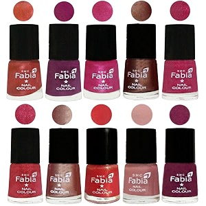 nail paint  glossy amp shine nail polish combo 6 ml each - set of 10 multicolor04980