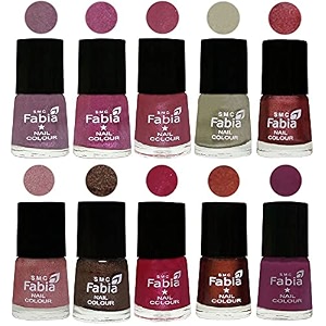 nail paint  glossy amp shine nail polish combo 6 ml each - set of 10 multicolor05786