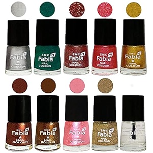 nail paint  glossy amp shine nail polish combo 6 ml each - set of 10 multicolor05966