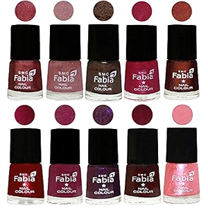 nail paint  glossy amp shine nail polish combo 6 ml each - set of 10 multicolor05860