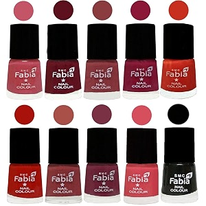 nail paint  glossy amp shine nail polish combo 6 ml each - set of 10 multicolor05552
