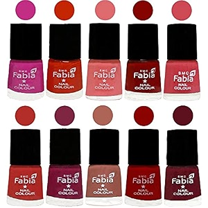nail paint  glossy amp shine nail polish combo 6 ml each - set of 10 multicolor05406