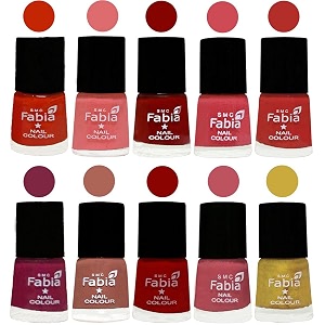 nail paint  glossy amp shine nail polish combo 6 ml each - set of 10 multicolor05432