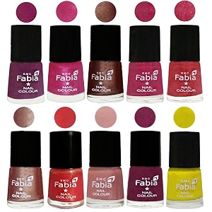 nail paint  glossy amp shine nail polish combo 6 ml each - set of 10 multicolor05053