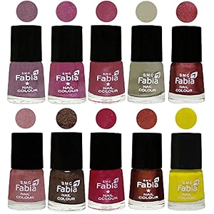 nail paint  glossy amp shine nail polish combo 6 ml each - set of 10 multicolor05785