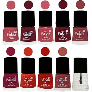 nail paint  glossy amp shine nail polish combo 6 ml each - set of 10 multicolor05535