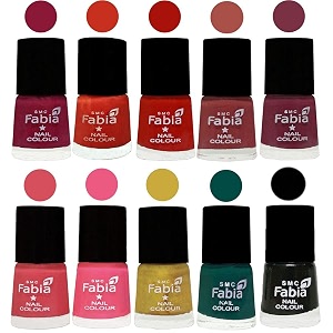 nail paint  glossy amp shine nail polish combo 6 ml each - set of 10 multicolor05567