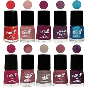 nail paint  glossy amp shine nail polish combo 6 ml each - set of 10 multicolor05287