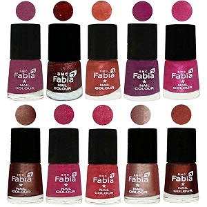 nail paint  glossy amp shine nail polish combo 6 ml each - set of 10 multicolor04915