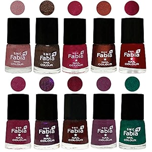 nail paint  glossy amp shine nail polish combo 6 ml each - set of 10 multicolor05868