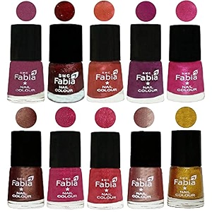 nail paint  glossy amp shine nail polish combo 6 ml each - set of 10 multicolor04927