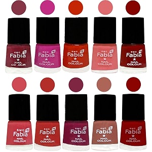 nail paint  glossy amp shine nail polish combo 6 ml each - set of 10 multicolor05384