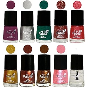 nail paint  glossy amp shine nail polish combo 6 ml each - set of 10 multicolor05963
