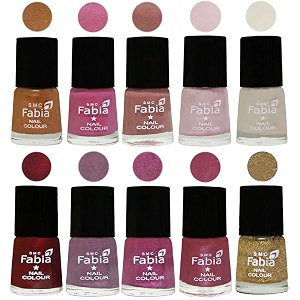 nail paint  glossy amp shine nail polish combo 6 ml each - set of 10 multicolor05666
