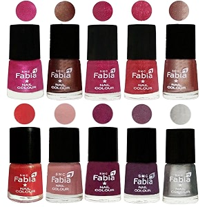 nail paint  glossy amp shine nail polish combo 6 ml each - set of 10 multicolor05097