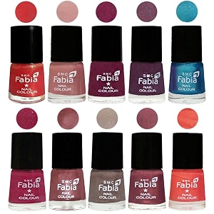 nail paint  glossy amp shine nail polish combo 6 ml each - set of 10 multicolor05268