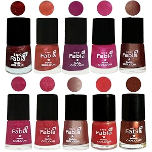 nail paint  glossy amp shine nail polish combo 6 ml each - set of 10 multicolor04973